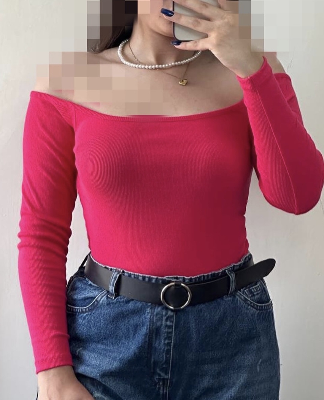 کراپ دخترانه مدل آستین بلند یقه دلبری  جنس کبریتی