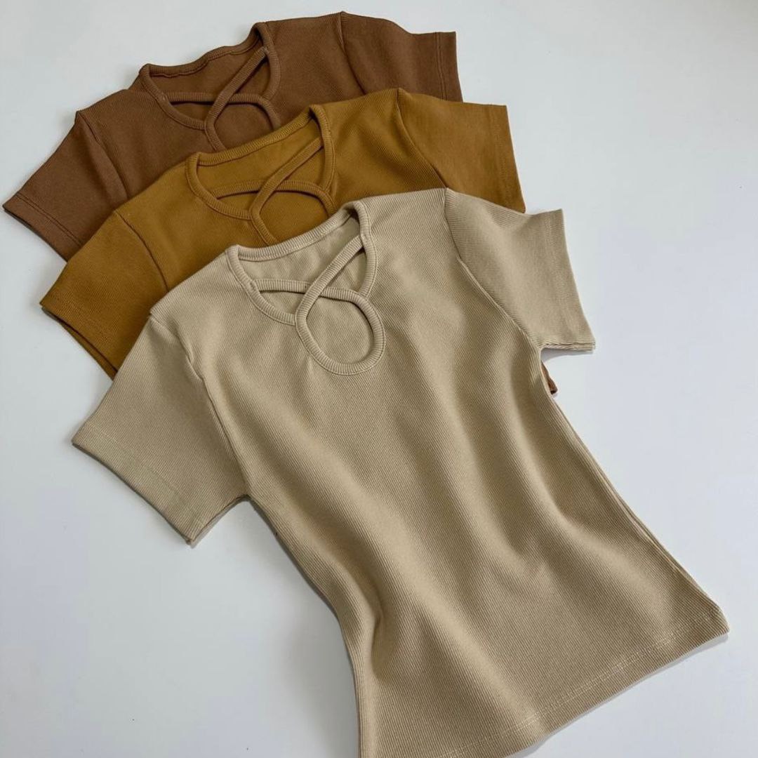 کراپ دخترانه مدل یقه ضربدری آستین دار جنس فانریپ کبریتی